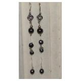 Three Pair of Black Pearl Earrings