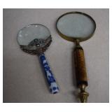 Two Vintage Hand Held Magnifying Glasses