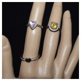 Three Sterling Rings