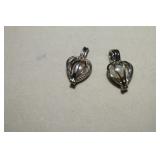 Two Caged Pearl Pendants