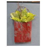 Metal Plant Wall Hanger Decor With Faux Greenery