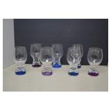 Lot 7 Bohemian Crystal Wine Glasses