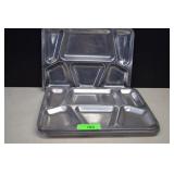 Seven Heavy Steel Cafeteria Trays