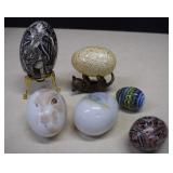 Six Artistic Eggs - Some Wood & Hand Painted,