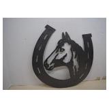 Metal Horse Cutout Decor 17x16'