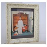 Framed Norman Rockwell Christmas Print Decor
