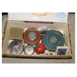 Cigar Box w/ Tape Measures & Lapel Pins