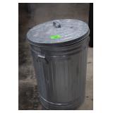 Large Galvanized Trash Can. Showing Rust But No