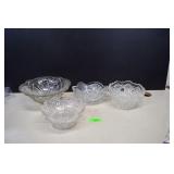 Four Glass/Crystal Bowls