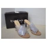 BeBe Clear Wedge Open Toe Hells Size 8.5 NIB