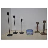 Lot MISC Vintage Metal Taper Candle Stick Holders