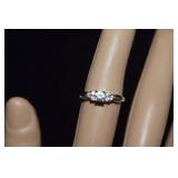 10K & CZ Ring  Size 6-1/4