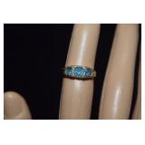 14K Gold & Topaz Ring   Size 4-1/4