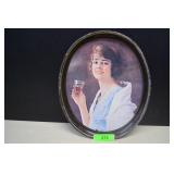 Vintage Coca Cola Flapper Metal Tray