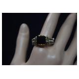 Costume Jewelry Ring w/ Black & Clear Stones
