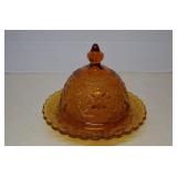 Vintage Indiana Tiara Sandwich Pattern Amber -
