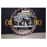 Vtg. Mid-Century Murano Glass Mirror Vanity Tray,