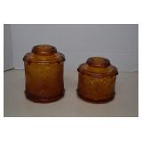 Vintage Indiana Tiara Amber Glass Canisters