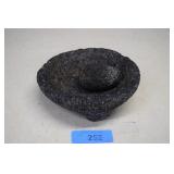 Vintage Molcajete Volcanic Lava Stone Mortar &