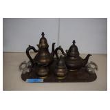 Vintage India Made Brass Tea Set
