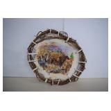 Hand Painted Bull Elk On Leather By Dawn Regan