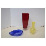 Vintage Free Form Blue Glass Ashtray MORE