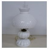 Vintage Milk Glass Hurricane Lamp Electric