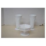 VTG Indiana Milk Glass Grape Harvest Sherbet Cups-