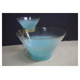 Mid Century Modern 'Blendo' Turquoise Chip & Dip