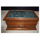 Marble Top Wooden Jewelry Box