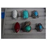 Six Nice Costume Rings,Display Not Included