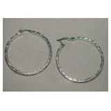 Large Sterling Hoop Earrings