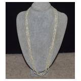 Multi-Strand Freshwater Pearl & 14K Clasp Necklace