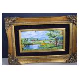 Mid Century Enamel Painting On Cooper/ M. Reiser