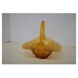 Fenton Amber Hobnail Basket
