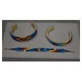Kokopeli Beaded & Two Beaded  Cuff Bracelets