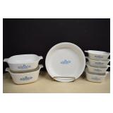 Seven Piece Vintage Corn Flower Corning Ware