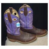 Double H Boot Co. Purple/Brown Boots 12D