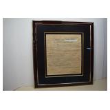 Framed Replica Of  'The Bill Of Rights' 25x23'