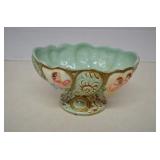 Vintage Ucagco Japan Majolica Cherubs Candy Dish