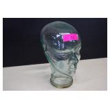 Glass Human Head Mannequin Hat Stand. New