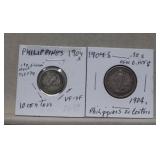 1904S 10 Centavos & 20 Centavos Silver Philippines
