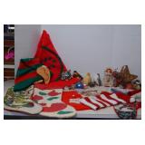 Lot Vintage MISC Christmas Stockings, Ornaments &