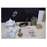 Lamp, Soup Tureen, Bottle Caps & More