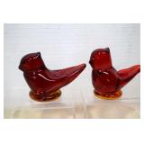 2- Signed Leo Ward, 96 & 2007 Amberina Glass