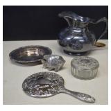 Five Pieces Of Vintage Silver Plate -Large Pitcher