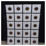 (20) Wheat Pennies  1911-D to 1939 Mix