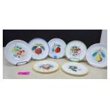 Seven Vintage Westmoreland Milk Glass Beaded Edge