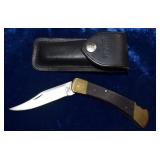 Buck 110 Folding Lock blade Knife With Leather