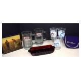 Vintage bama Jelly Jars,A&W Root Beer Glasses,Ruby